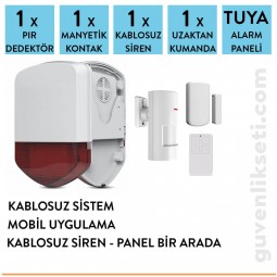 Tuya 1 Dedektörlü Kablosuz Alarm Sistemi (Mobil)